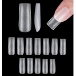 Tipsuri Soft Gel Tips Full Cover 600 bucati Transparente Cod TPS103EE Patrate medii mate